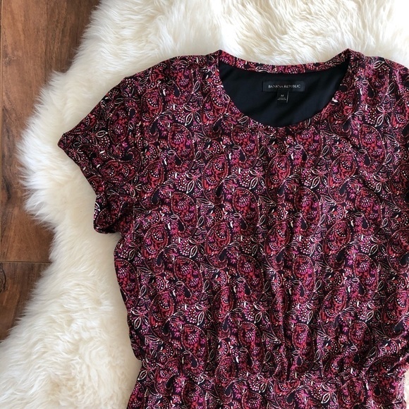 Banana Republic Flounce Hem T Shirt Dress Paisley - Picture 4 of 8